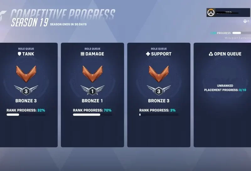 Overwatch 2 | S19 Ranked Account ◈ Triple Bronze Account ◈ 20 Wins Done ◈ SMS Verified ◈ Full Access With Original Mail ◈ 24/7 Live Support