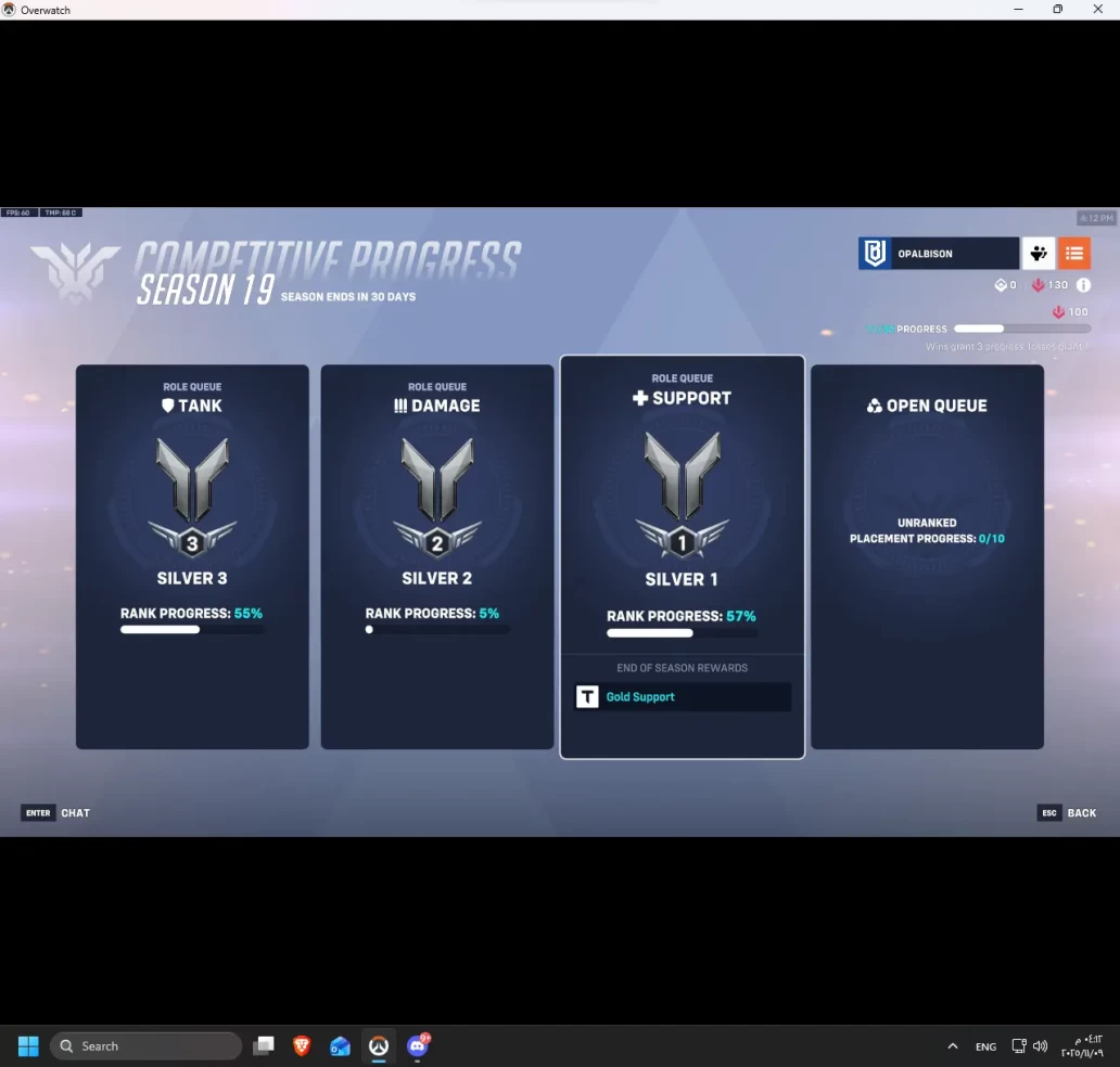 Overwatch 2 | S19 Ranked Account ◈ Silver 1 Tank ◈ Silver 5 DPS ◈ Silver 1 Support ◈ SMS Verified ◈ Full Access With Original Mail◈ 24/7 Live Support