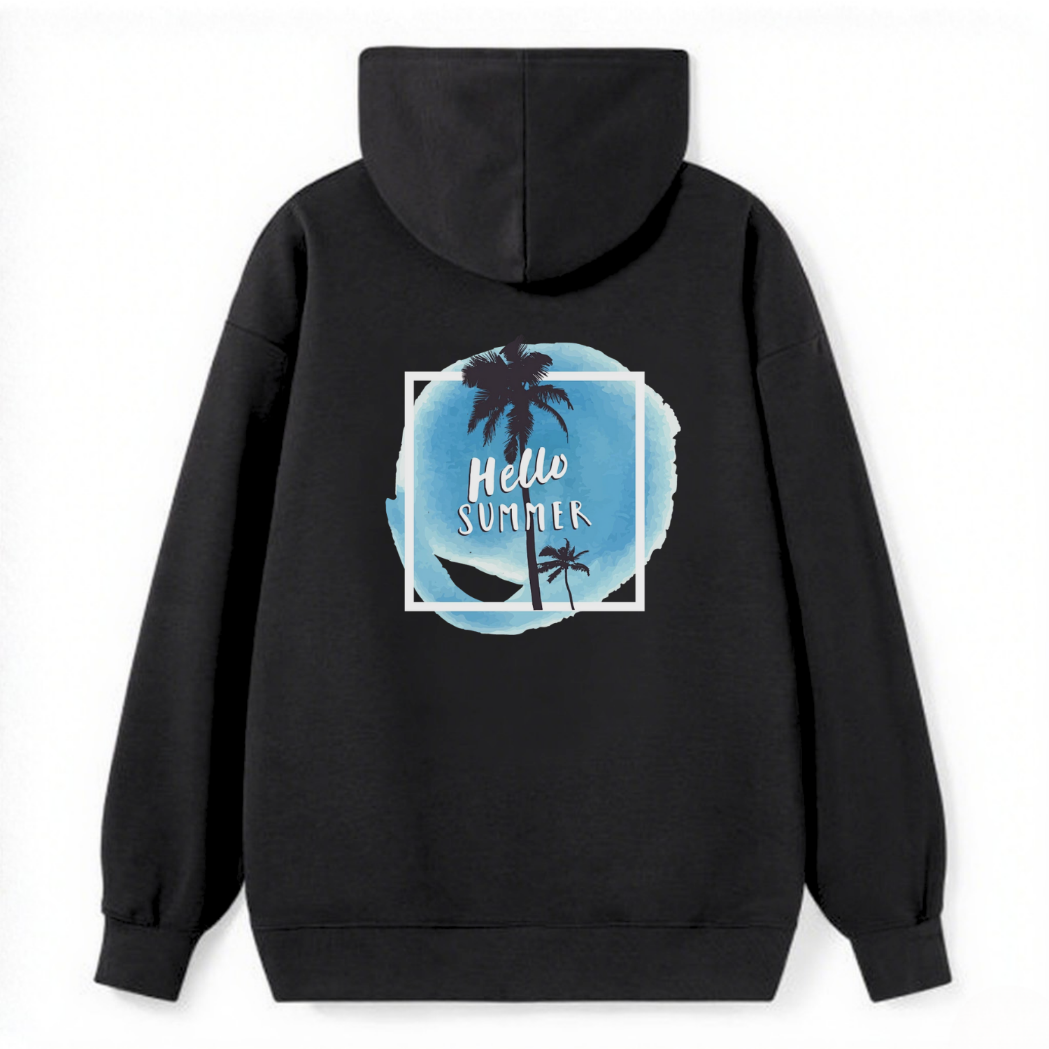 Hello Summer Palm Tree Classic Hoodie - Image 4