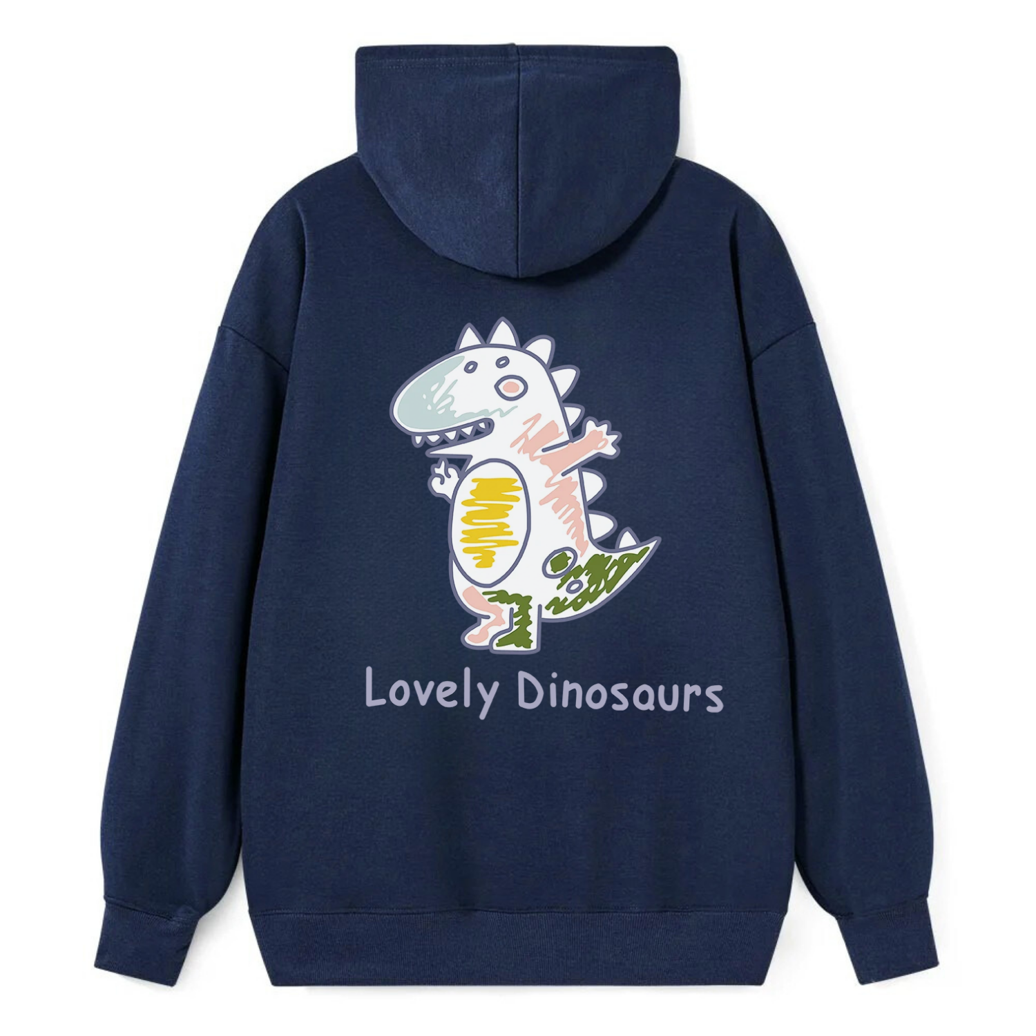 Lovely Dinosaur Cartoon Classic Hoodie - Image 3