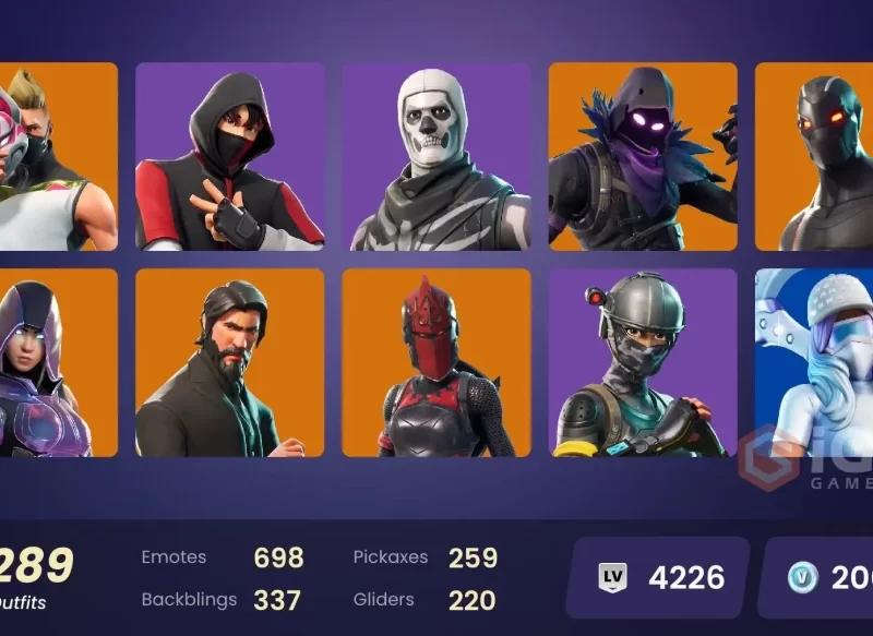 Fortnite | [PC | XBOX] 289 skins / IKONIK / The Reaper / Glow / Elite Agent / Blue Team Leader / Gold Midas / Gold Brutus / Take The L / Scenario