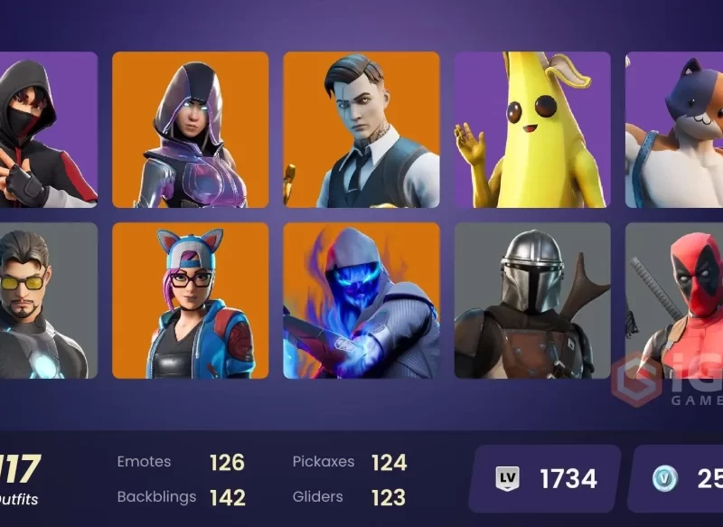 Fortnite | FA - [PSN/XBOX/PC] 117 skins | OG STW | IKONIK | Glow | Gold Midas | Gold Meowscles | Gold Brutus | Vendetta