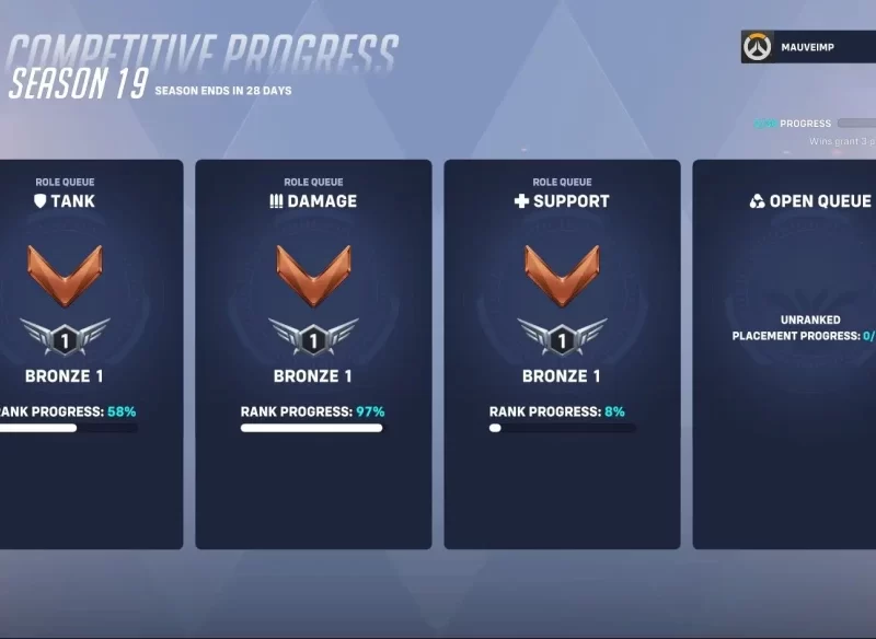 Overwatch 2 | S19 Ranked Account ◈ Triple Bronze 1 Account ◈ 20 Wins Done ◈ SMS Verified ◈ Full Access With Original Mail ◈ 24/7 Live Support