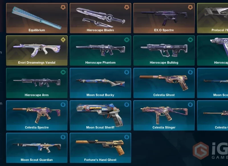 Valorant | NA/US | [50% OFF] | Evori Vandal + Equilibrium Knife +Protocol 781 Sheriff + EX.O Spectre + Heroscapes + Other Skin | Full Access